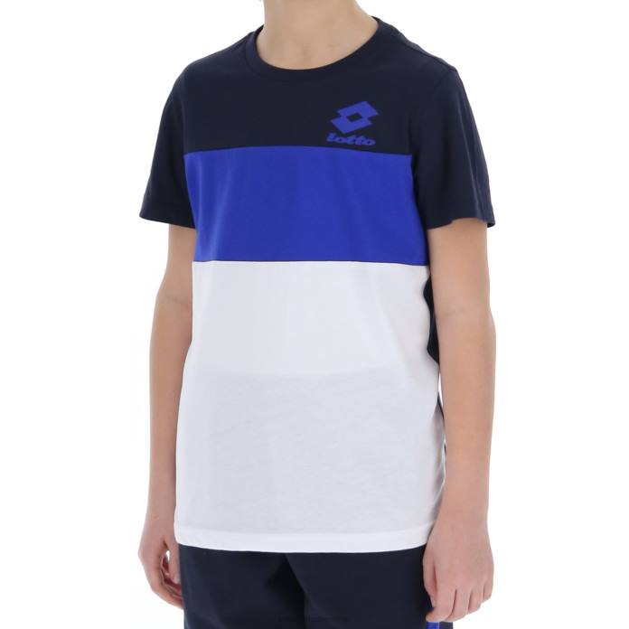 ATHLETICA B III TEE JS NAVY BLUE/BRIGHT WHITE Lotto Kids Apparel 0Z6F1137
