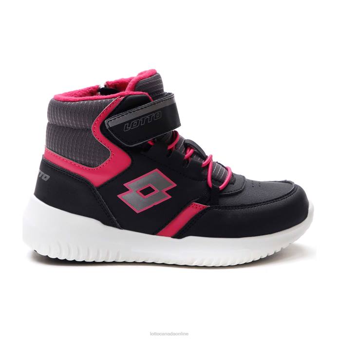 FUGA AMF MID CL SL ALL BLACK/GRAVITY TITAN/GLAMOUR PINK Lotto Kids Shoes 0Z6F1052
