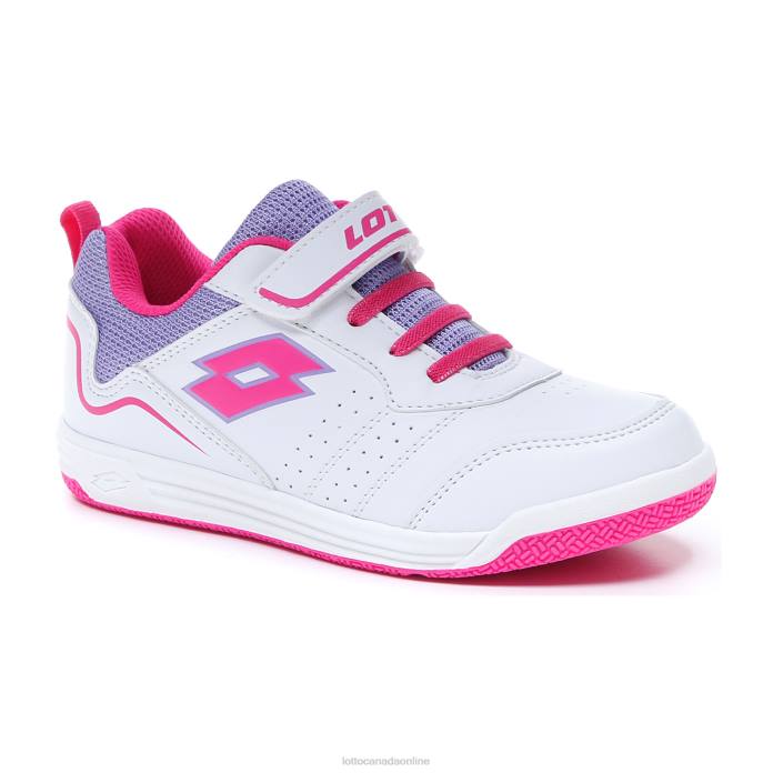 SET ACE AMF XIV CL SL ALL WHITE/DYNAMIC FUCHSIA/PAISLEY PURPLE Lotto Kids Shoes 0Z6F1075