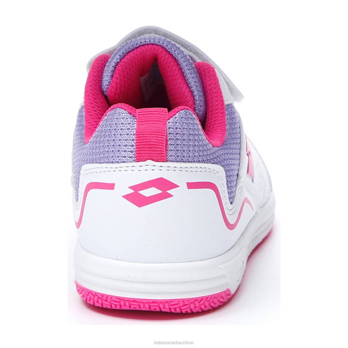 SET ACE AMF XIV CL SL ALL WHITE/DYNAMIC FUCHSIA/PAISLEY PURPLE Lotto Kids Shoes 0Z6F1075