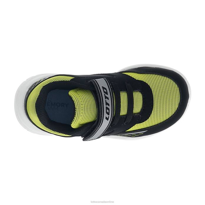 SPACELITE AMF 2 II INF S ALL BLACK/ACACIA GREEN Lotto Kids Shoes 0Z6F1096