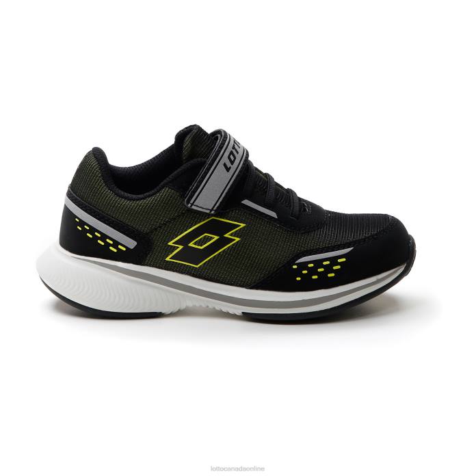 SPEEDEVO 600 AMF II CL S ALL BLACK/ACACIA GREEN Lotto Kids Shoes 0Z6F1094