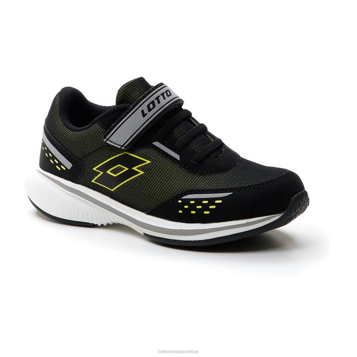 SPEEDEVO 600 AMF II CL S ALL BLACK/ACACIA GREEN Lotto Kids Shoes 0Z6F1094