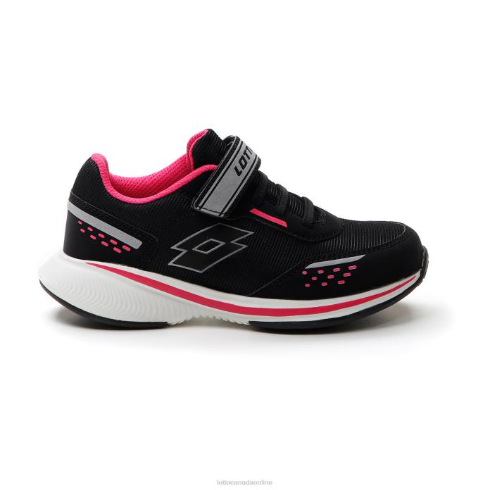 SPEEDEVO 600 AMF II CL S ALL BLACK/GRAVITY TITAN/GLAMOUR PINK Lotto Kids Shoes 0Z6F1095