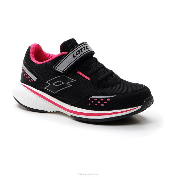 SPEEDEVO 600 AMF II CL S ALL BLACK/GRAVITY TITAN/GLAMOUR PINK Lotto Kids Shoes 0Z6F1095