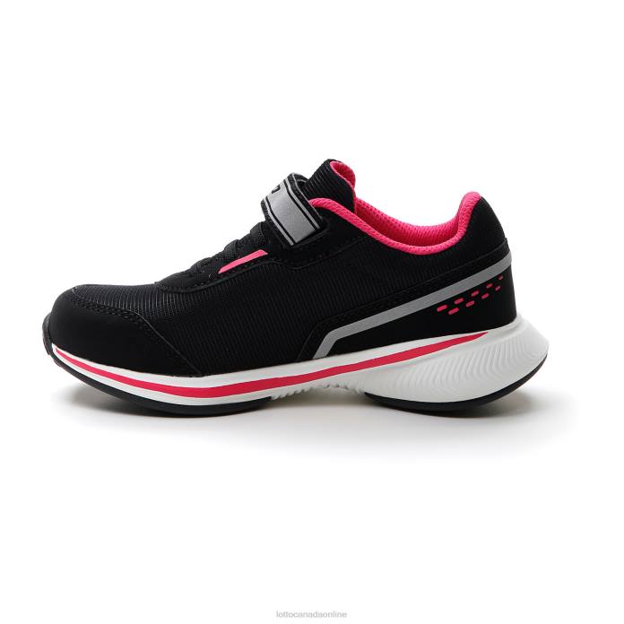 SPEEDEVO 600 AMF II CL S ALL BLACK/GRAVITY TITAN/GLAMOUR PINK Lotto Kids Shoes 0Z6F1095