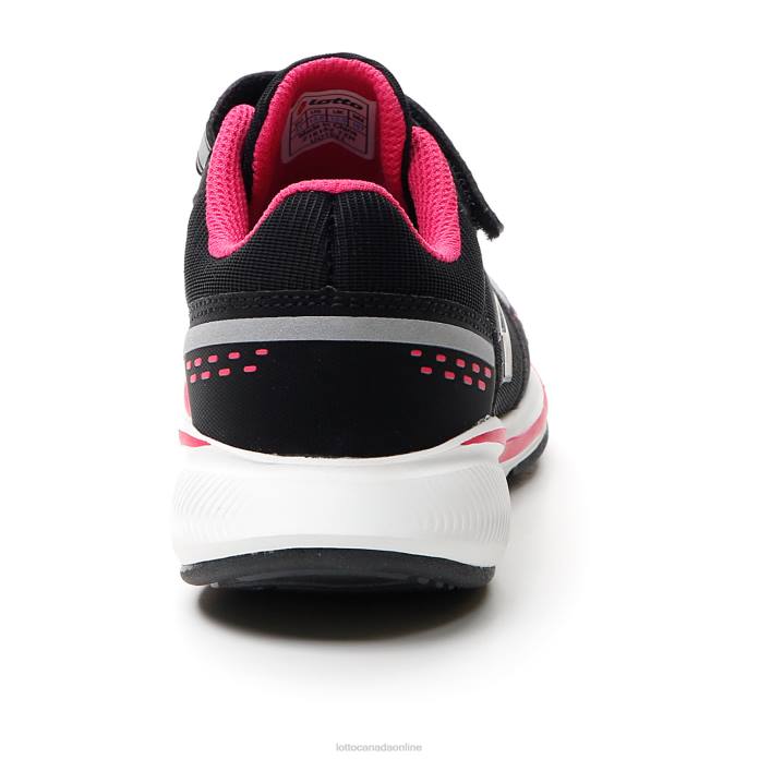 SPEEDEVO 600 AMF II CL S ALL BLACK/GRAVITY TITAN/GLAMOUR PINK Lotto Kids Shoes 0Z6F1095