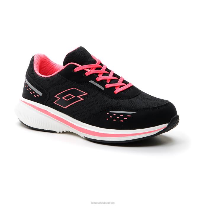 SPEEDEVO 600 AMF JR ALL BLACK/COOL GRAY 11C/NEON MAGENTA Lotto Kids Shoes 0Z6F1090