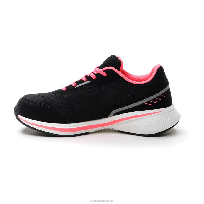 SPEEDEVO 600 AMF JR ALL BLACK/COOL GRAY 11C/NEON MAGENTA Lotto Kids Shoes 0Z6F1090