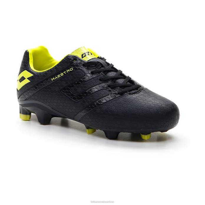 MAESTRO 700 IV FG JR ALL BLACK/ACACIA GREEN Lotto Kids Shoes 0Z6F1103