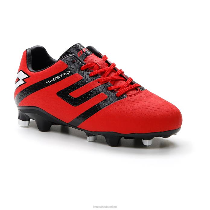 MAESTRO 700 IV FG JR FLAME RED/ALL BLACK Lotto Kids Shoes 0Z6F1102