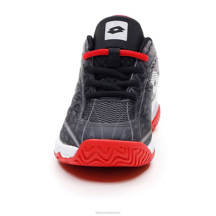 MIRAGE 300 ALR JR ALL BLACK/ALL WHITE/FLAME RED Lotto Kids Shoes 0Z6F1128