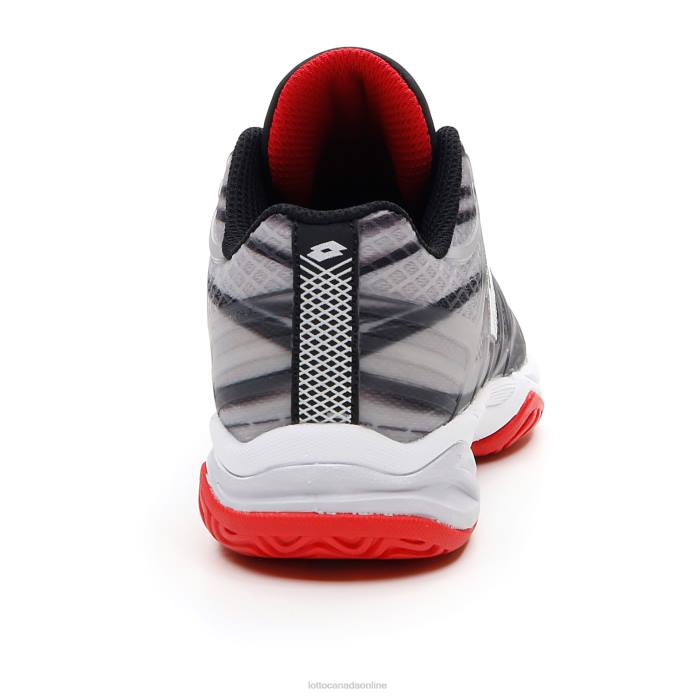 MIRAGE 300 ALR JR ALL BLACK/ALL WHITE/FLAME RED Lotto Kids Shoes 0Z6F1128