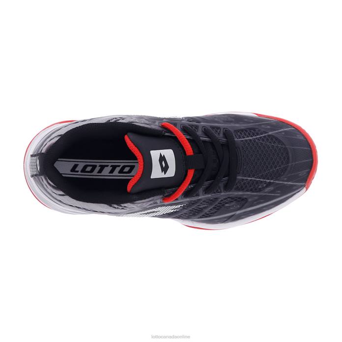 MIRAGE 300 ALR JR ALL BLACK/ALL WHITE/FLAME RED Lotto Kids Shoes 0Z6F1128