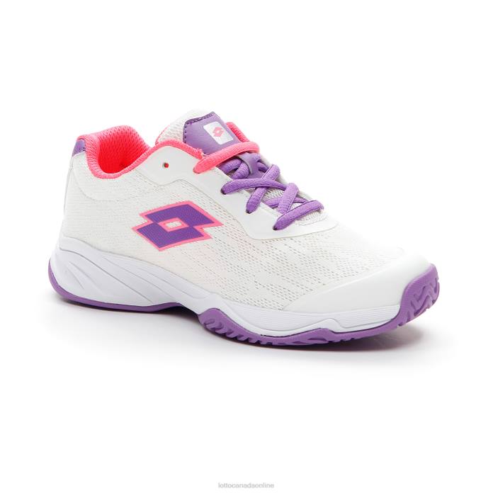 MIRAGE 600 ALR JR ALL WHITE/BELLFLOWER/NEON MAGENTA Lotto Kids Shoes 0Z6F1133