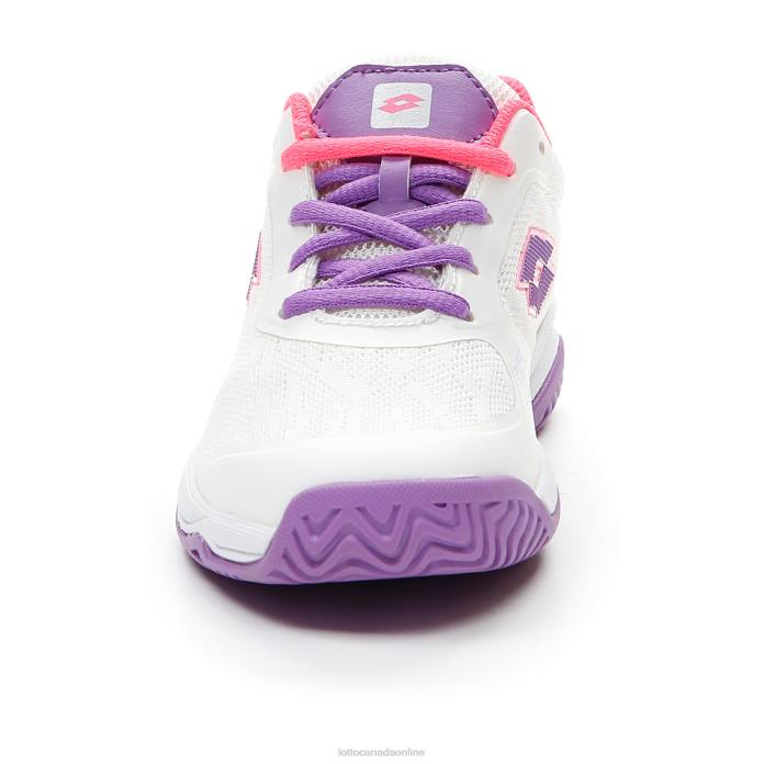 MIRAGE 600 ALR JR ALL WHITE/BELLFLOWER/NEON MAGENTA Lotto Kids Shoes 0Z6F1133