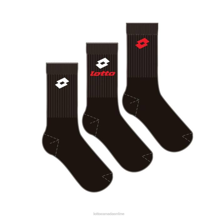 SOCK QUARTER - PK3PRS ALL BLACK Lotto Man Accessoris 0Z6F680