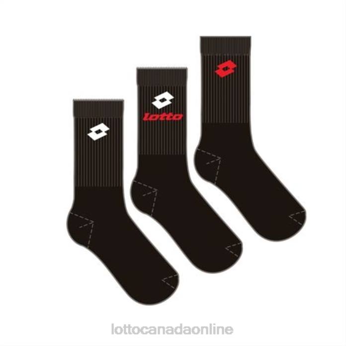 SOCK QUARTER - PK3PRS ALL BLACK Lotto Man Accessoris 0Z6F680
