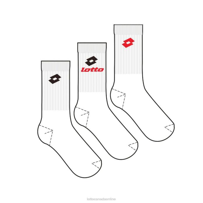 SOCK QUARTER - PK3 BRILLIANT WHITE Lotto Man Accessoris 0Z6F662