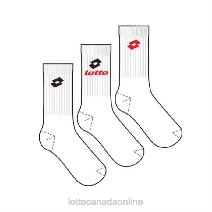 SOCK QUARTER - PK3 BRILLIANT WHITE Lotto Man Accessoris 0Z6F662