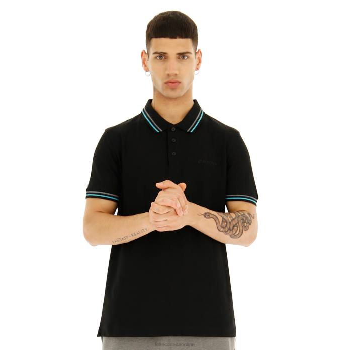 POLO CLASSICA BLACK/BLUE CURACAO Lotto Man Apparel 0Z6F584