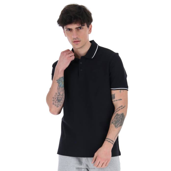 POLO CLASSICA PQ ALL BLACK/BRIGHT WHITE Lotto Man Apparel 0Z6F554