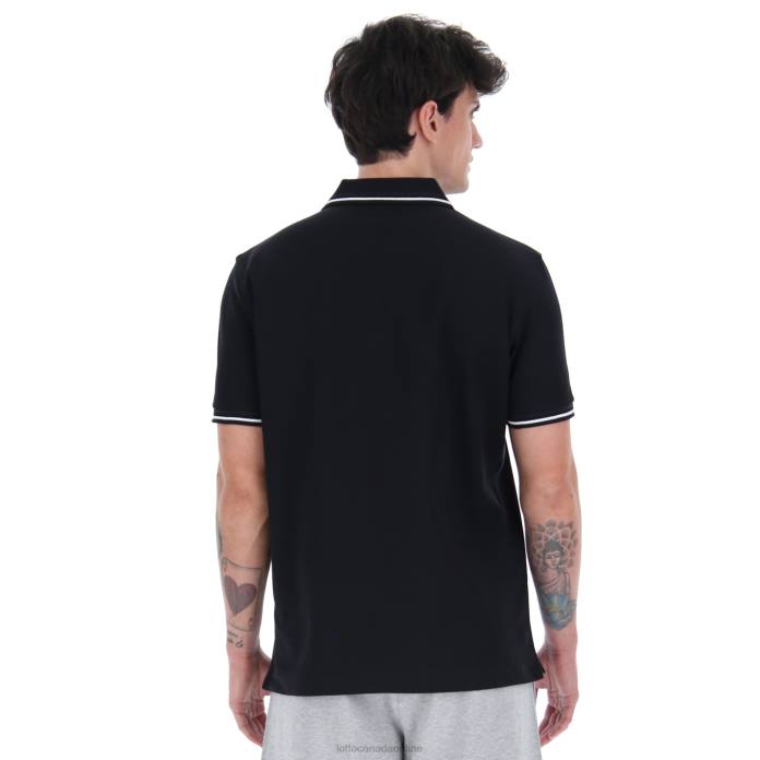 POLO CLASSICA PQ ALL BLACK/BRIGHT WHITE Lotto Man Apparel 0Z6F554