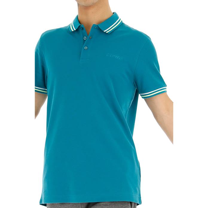 POLO CLASSICA PQ DEEP LAKE/LIGHT GREEN Lotto Man Apparel 0Z6F585