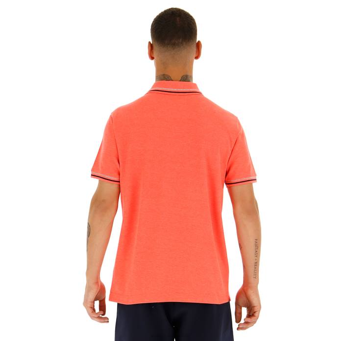 POLO CLASSICA PQ RED FLUO/NAVY BLUE Lotto Man Apparel 0Z6F589