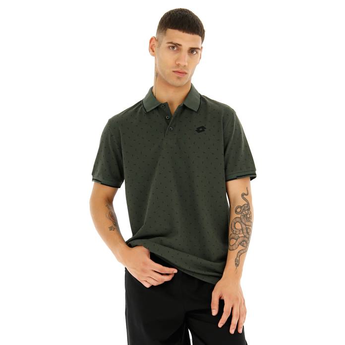 POLO ELBA GREEN RESIN/ALL BLACK Lotto Man Apparel 0Z6F570