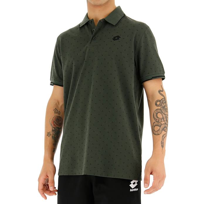 POLO ELBA GREEN RESIN/ALL BLACK Lotto Man Apparel 0Z6F570