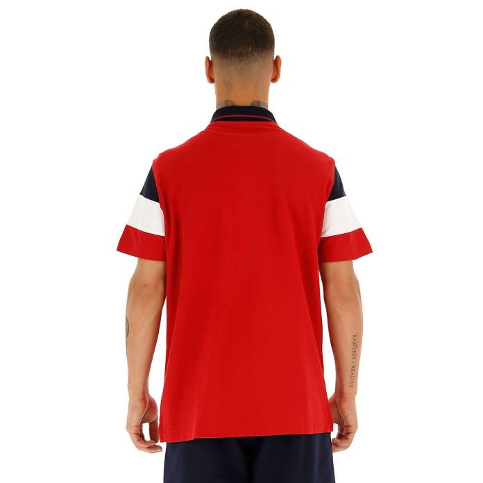 POLO PRAJA PQ TANGO RED/NAVY BLUE Lotto Man Apparel 0Z6F572