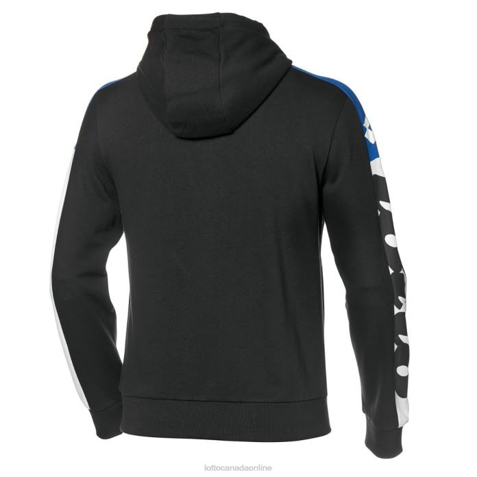 ATHLETICA LG SWEAT FZ HD FL ALL BLACK/PACIFIC BLUE Lotto Man Apparel 0Z6F306