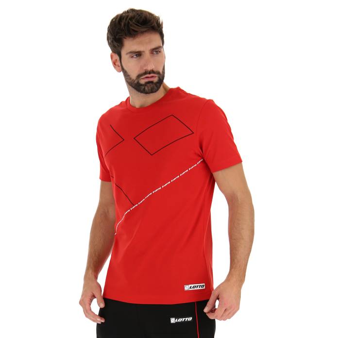 LOGO VIII TEE 2 FLAME RED Lotto Man Apparel 0Z6F415