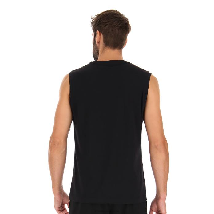 LOGO VII TEE SL ALL BLACK Lotto Man Apparel 0Z6F410