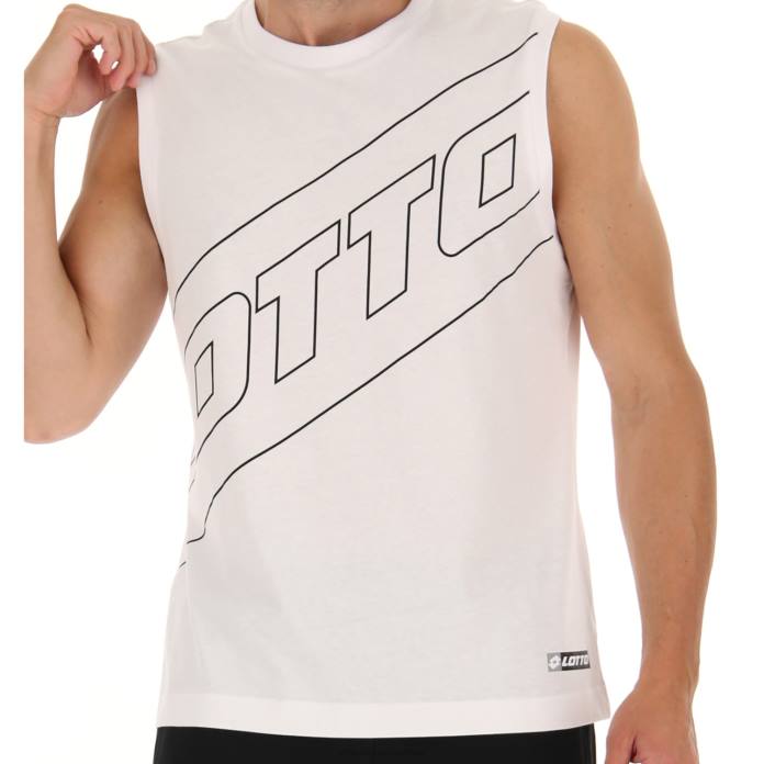 LOGO VII TEE SL BRIGHT WHITE Lotto Man Apparel 0Z6F409