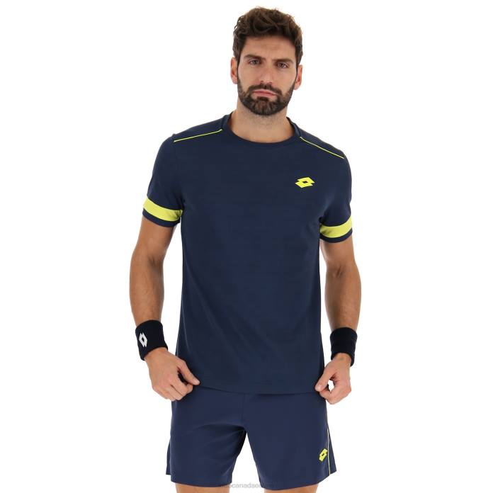 SUPERRAPIDA V TEE DARK DENIM/ACID YELLOW Lotto Man Apparel 0Z6F484