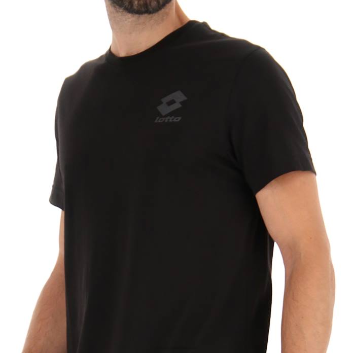 TEE BASIC ALL BLACK/EBONY Lotto Man Apparel 0Z6F455