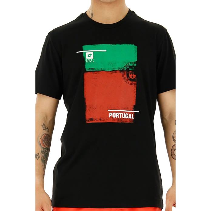 TEE WC22 PORTUGAL ALL BLACK Lotto Man Apparel 0Z6F371
