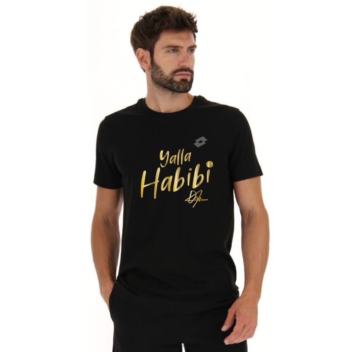 YALLA HABIBI JABEUR M TEE BLACK SPORTS Lotto Man Apparel 0Z6F442