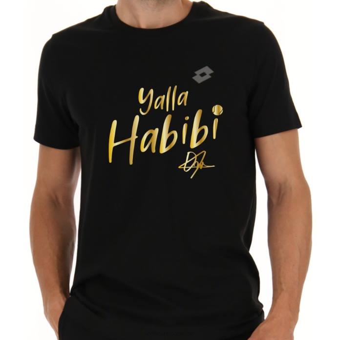 YALLA HABIBI JABEUR M TEE BLACK SPORTS Lotto Man Apparel 0Z6F442