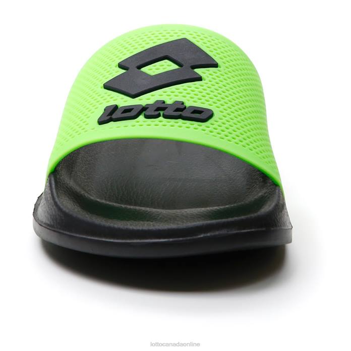 MOKU II SLIDE ALL BLACK/SPRING GREEN Lotto Man Shoes 0Z6F264