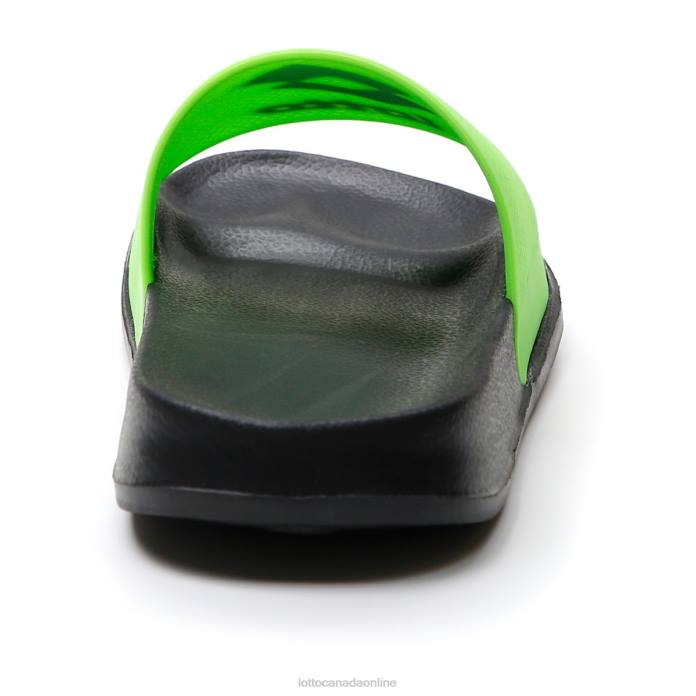 MOKU II SLIDE ALL BLACK/SPRING GREEN Lotto Man Shoes 0Z6F264