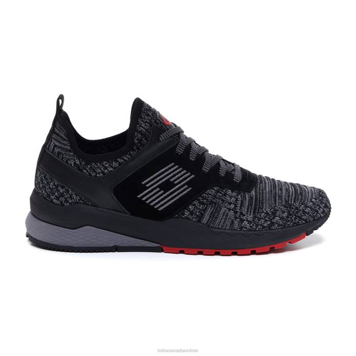 MARATHON KNIT ALL BLACK/LIGHT ASPHALT Lotto Man Shoes 0Z6F49