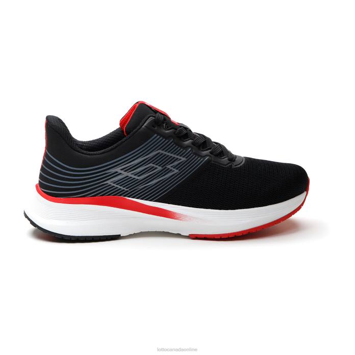 SPEEDEVO 700 ALL BLACK/FLAME RED Lotto Man Shoes 0Z6F229