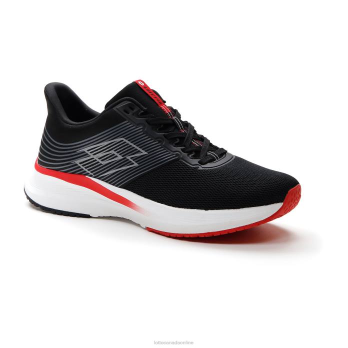 SPEEDEVO 700 ALL BLACK/FLAME RED Lotto Man Shoes 0Z6F229