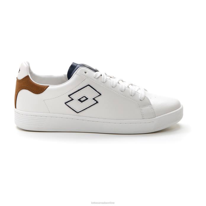 1973 EVO V ALL WHITE/DRESS BLUE/RUBBER BROWN Lotto Man Shoes 0Z6F92