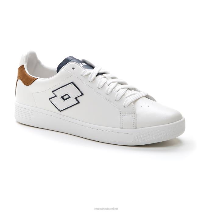 1973 EVO V ALL WHITE/DRESS BLUE/RUBBER BROWN Lotto Man Shoes 0Z6F92