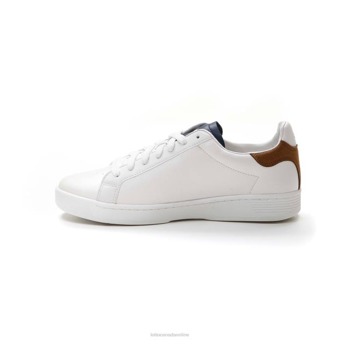 1973 EVO V ALL WHITE/DRESS BLUE/RUBBER BROWN Lotto Man Shoes 0Z6F92