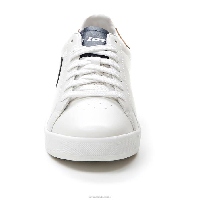 1973 EVO V ALL WHITE/DRESS BLUE/RUBBER BROWN Lotto Man Shoes 0Z6F92